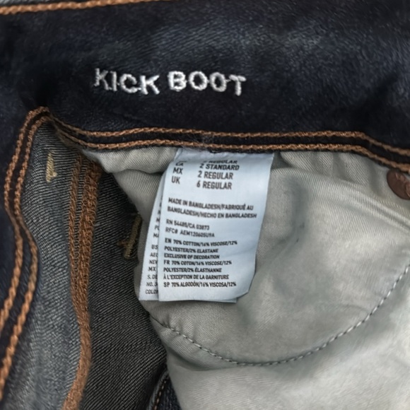 American Eagle Super Stretch Kick Boot Size 2 Regular - Picture 3 of 3